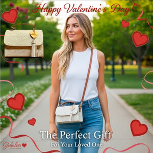 Off White Sunflower Embossed Tooled Artisan LEATHER Crossbody Handbag Purse